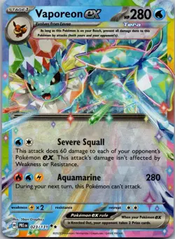 Vaporeon ex 023/131 Double Rare Prismatic Evolutions Holo Near Mint - Image 1