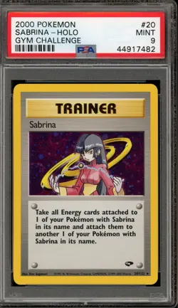 Pokemon Sabrina Gym Challenge Unlimited Holo Rare #20 PSA 9 Mint - Image 1