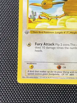 Pokemon Base Set Common Doduo 48/102 1st Edition Shadowless Grey Stamp LP+ - Image 5