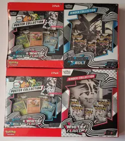 Pokemon TCG Black Bolt & White Flare 2-Pack Bundle (Poster + Binder) NEW Sealed - Image 1