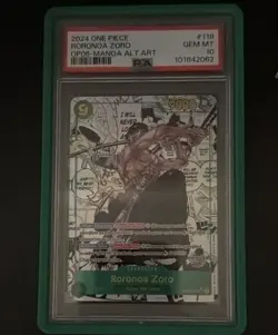 Bandai Roronoa Zoro OP06-Manga Alt.Art OP06-118 SEC Secret Rare Foil PSA 10 2024 - Image 2