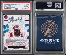 2025 ONE PIECE OP11-A FIST OF DIVINE SPEED ALTERNATE ART #080 GEAR TWO PSA 10 - Image 3