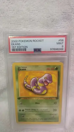 2000 POKEMON ROCKET 1ST EDITION #56 EKANS PSA 9 56/82 - Image 2