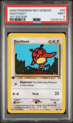 2000 POKEMON NEO GENESIS 1ST ED #60 HOOTHOOT PSA 9 - Image 1
