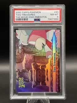 Topps Pokemon The Movie 2000 Two Treasures Rainbow Foil PSA 8 - Image 1