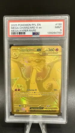 2025 POKEMON PFL EN-PHANTASMAL FLAMES MEGA HYPER RARE MEGA CHARIZARD X EX PSA 9 - Image 1