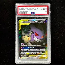 2023 Pokemon PSA 10 Gengar& Mimikyu GX CSM2BC-163 SR Ultra Tag Team Card Chinese - Image 1