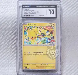 Pikachu Promo CGC 10 📈 2025 Pokemon SVP Black Star Promo Worlds Celebration EN - Image 1