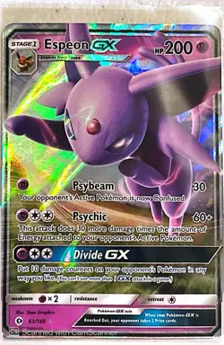 2017 Sun & Moon Espeon GX Holo Ultra Rare #61/149 - Image 1