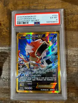 POKEMON 2016 XY Breakpoint Secret Full Art GYARADOS EX #123 PSA 6 RARE - Image 1