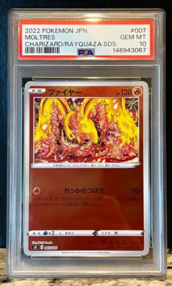 PSA 10 Moltres 007 Reverse Holo Japanese Pokemon Shinji Kanda Art - Image 1