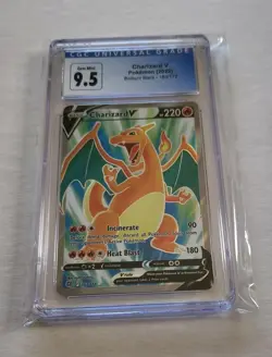 CGC 9.5(10) 2022 Pokemon 153/172 Brilliant Stars CHARIZARD V Blue Label - Image 1