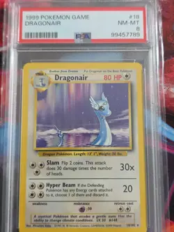 1999 Pokemon Dragonair #18 PSA 8 - Image 2