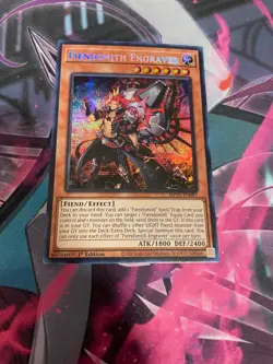 YUGIOH - FIENDSMITH ENGRAVER - SECRET RARE - MP25 - NM - 1ST ED - Image 1