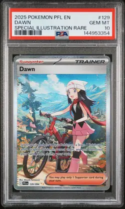 2025 POKEMON PFL EN-PHANTASMAL FLAMES SPECIAL ILLUSTRATION RARE #129 DAWN PSA 10 - Image 1