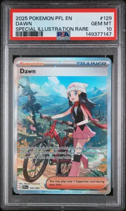 2025 POKEMON PFL EN-PHANTASMAL FLAMES SPECIAL ILLUSTRATION RARE #129 DAWN PSA 10 - Image 1