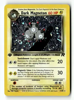 Pokemon Card Dark Magneton (11) LP Team Rocket Holo 1st Edition Rare 11/82 - Image 1