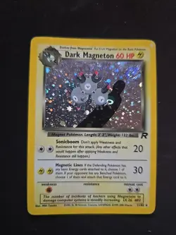 🌀SWIRL🌀Pokemon Dark Magneton Holo Rare Card 11/82 Team Rocket Series - Image 1