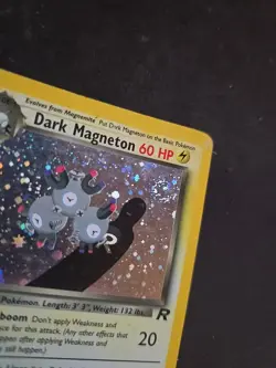 🌀SWIRL🌀Pokemon Dark Magneton Holo Rare Card 11/82 Team Rocket Series - Image 3