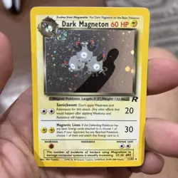 Pokemon Dark Magneton TCG Holo Rare Card 11/82 Unlimited SWIRL - Image 1