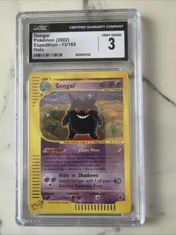 CGC 3 Gengar 2002 Expedition 13/165 Holo Pokemon Card SWIRL - Image 1