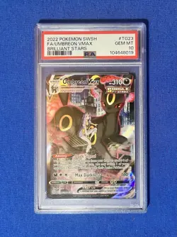 2022 Pokemon SWSH Brilliant Stars #TG23 FA Umbreon VMAX PSA 10 GEM MINT - Image 1