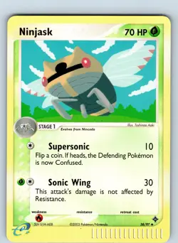 Ninjask 38/97 Reverse Holo Pokemon EX Dragon 2003 Vintage LP - Image 1
