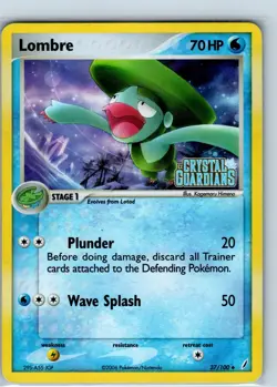 Pokemon Card - Lombre Crystal Guardians 37/100 Uncommon Reverse Holo Stamped - Image 1
