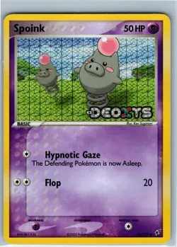 Pokemon Card - Spoink 76/107 - EX Deoxys - Reverse Holo Stamped - Image 1