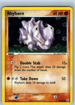 Rhyhorn 70/101 | 2004 Pokemon EX Hidden Legends Reverse Holo LP - Image 1