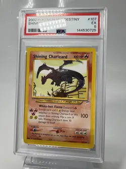2002 POKEMON NEO DESTINY #107 SHINING CHARIZARD PSA 5 - Very Clean Overall - Image 2