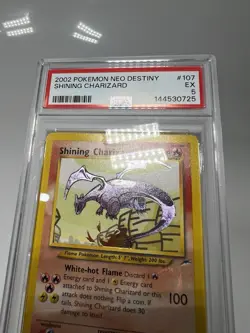 2002 POKEMON NEO DESTINY #107 SHINING CHARIZARD PSA 5 - Very Clean Overall - Image 3