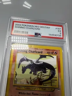 2002 POKEMON NEO DESTINY #107 SHINING CHARIZARD PSA 5 - Very Clean Overall - Image 4