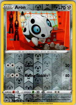 Pokemon TCG - Aron 109/198 Reverse Holo - Chilling Reign - NM - Image 1