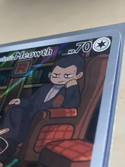 Pokemon Destined Rivals Team Rocket's Meowth Illustration Rare Holo DRI 203/182 - Image 5