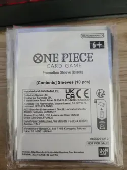 One Piece Card Game TCG Promotional Sleeves Black 10 Sleeves SEALED - Image 2
