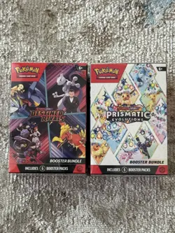 1 Pokemon TCG Prismatic Evolutions & 1 Destined Rivals Booster Bundles - Image 1