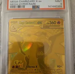 2025 POKEMON PFL EN-PHANTASMAL FLAMES MEGA HYPER RARE MEGA CHARIZARD X EX PSA 9 - Image 2