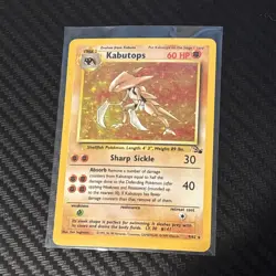 Pokemon TCG Kabutops Fossil Holo Unlimited Rare Card 9/62 LP-NM Condition 🔥 - Image 1