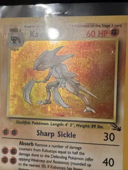 Pokemon TCG Kabutops Fossil Holo Unlimited Rare Card 9/62 LP-NM Condition 🔥 - Image 2