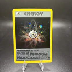 Rainbow Energy 17/82 Team Rocket Holo Pokemon Vintage Card TCG NM -j - Image 1