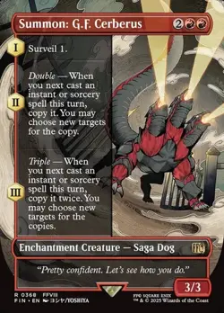 Summon: G.F. Cerberus - Foil Extended Art FIN NM MTG - Image 1