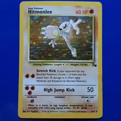 Pokemon TCG Fossil Set Hitmonlee Holo Card 7/62 WoTC - Image 1