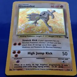 Pokemon TCG Fossil Set Hitmonlee Holo Card 7/62 WoTC - Image 4