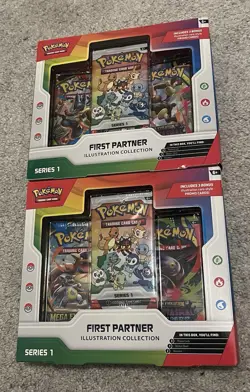(LOT OF 2) Pokemon First Partner Series 1 Illustration Collection - Image 1