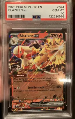 Pokemon 2025 Blaziken ex 024/159 Sv09: Journey Together Holo JTG EN PSA 10 - Image 1