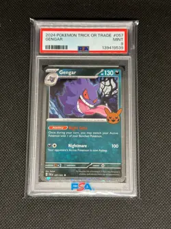 2024 Pokemon Trick or Trade #057 Gengar PSA 9 MINT Stamped - Image 1