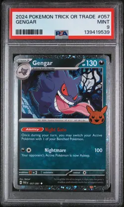 2024 Pokemon Trick or Trade #057 Gengar PSA 9 MINT Stamped - Image 2