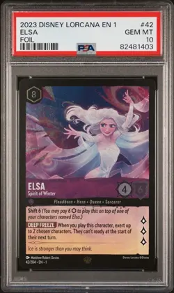 2023 DISNEY LORCANA FOIL ELSA SPIRIT OF WINTER LEGENDARY 42/204 PSA 10 GEM MINT - Image 1