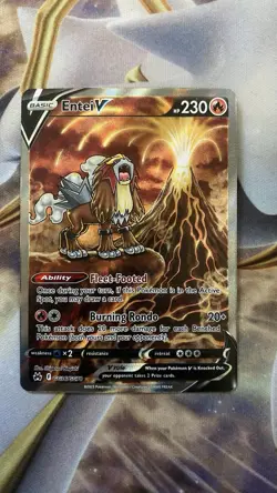 Pokemon Entei v Holo Ultra Rare TCG Card Crown Zenith Galarian Gallery GG36/GG70 - Image 1